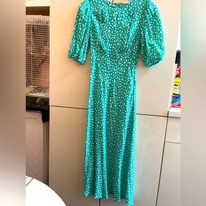 Primark Women’s Green Cotton Dress Sz 2 Midi